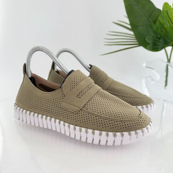 Ilse Jacobsen Womens Tulip Platform Slip On Shoe Size 38 8 Olive Green Loafer - Picture 2 of 14